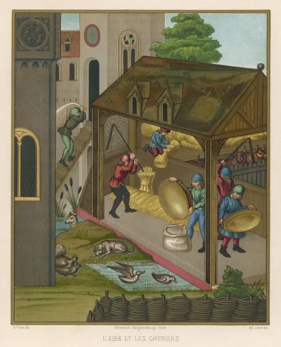 Framed Print : 15TH CENTURY FARM