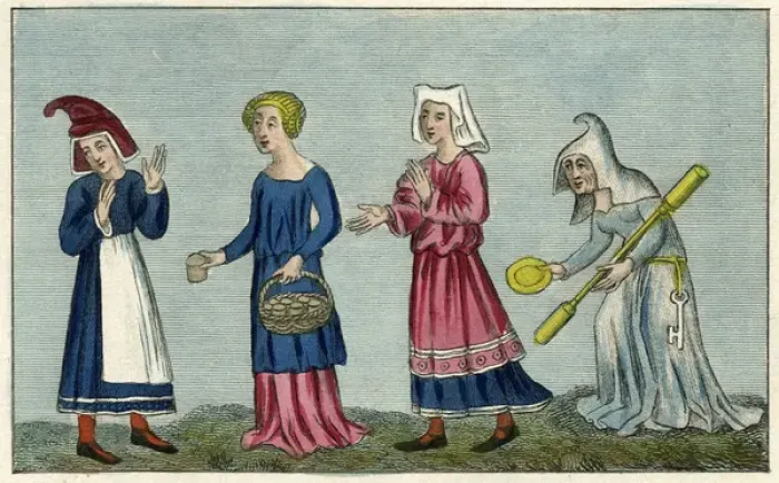 Framed Print : 15th century servants Framed Print : 15th century servants