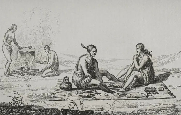 Framed Print : 16th century French expedition. Florida. Seminoles Indians Framed Print : 16th century French expedition. Florida. Seminoles Indians