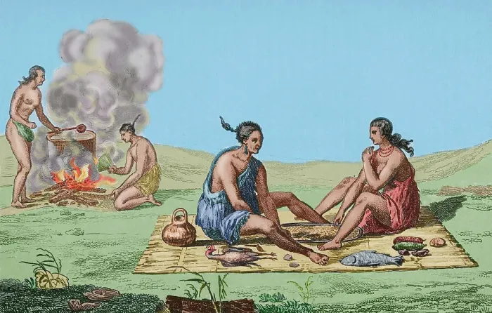 Framed Print : 16th century French expedition. Florida. Seminoles Indians Framed Print : 16th century French expedition. Florida. Seminoles Indians