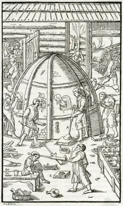Framed Print : 16TH CENTURY GLASSWORKS Framed Print : 16TH CENTURY GLASSWORKS