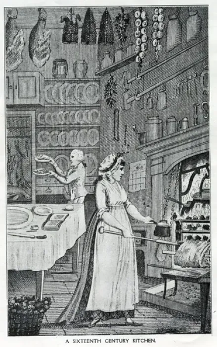 Framed Print : 16th Century Kitchen Framed Print : 16th Century Kitchen