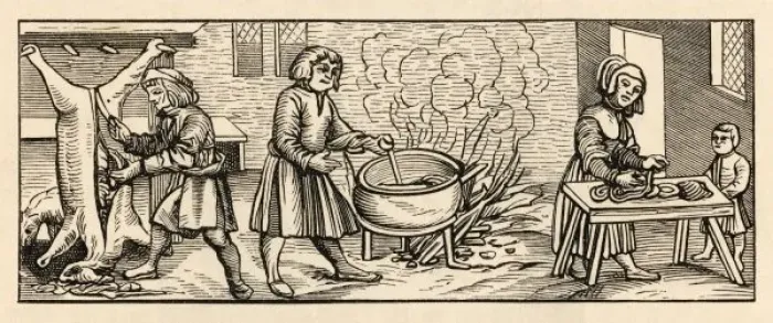 Framed Print : 16th Century Kitchen Framed Print : 16th Century Kitchen