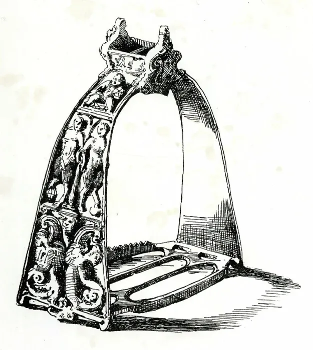 Framed Print : 16th century riding stirrup found on Hamden Hill Framed Print : 16th century riding stirrup found on Hamden Hill