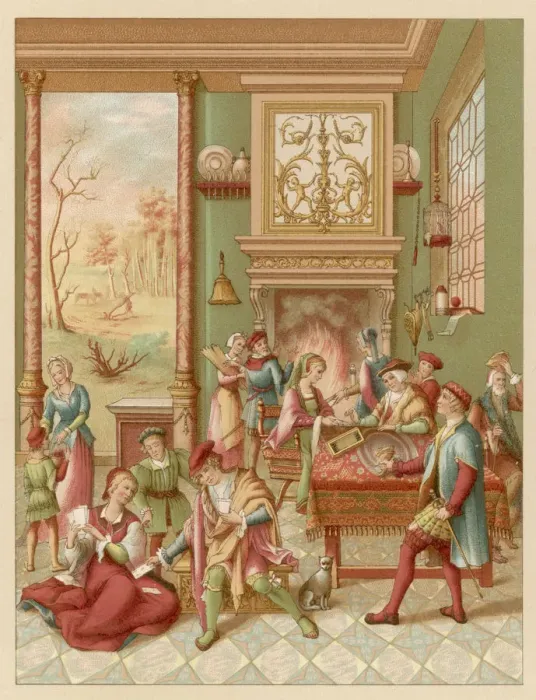 Framed Print : 16th century Social Interior Framed Print : 16th century Social Interior