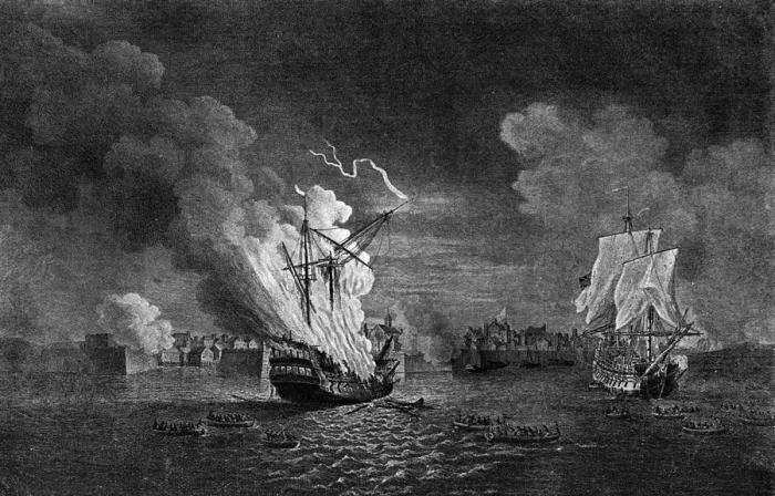 Framed Print : 1758 - Naval Engagement Framed Print : 1758 - Naval Engagement