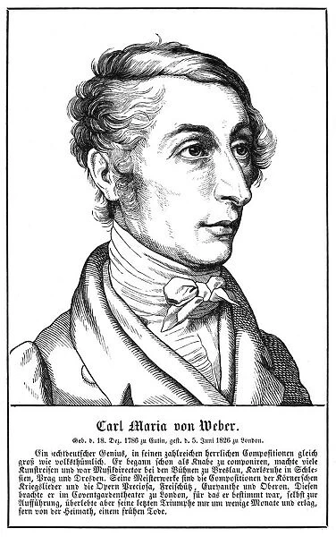 WEBER. CARL MARIA VON WEBER German musician Date: 1786 - 1826