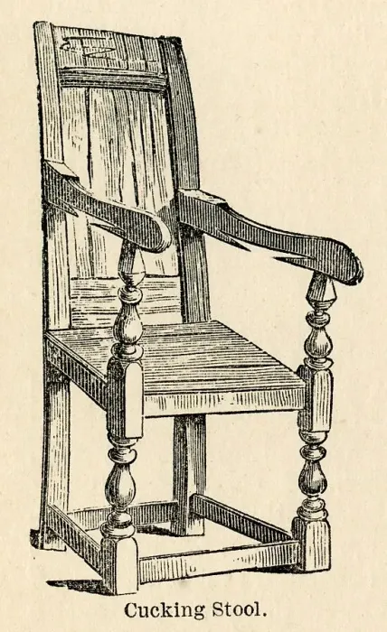 Framed Print : 17th century Cucking Stool Framed Print : 17th century Cucking Stool