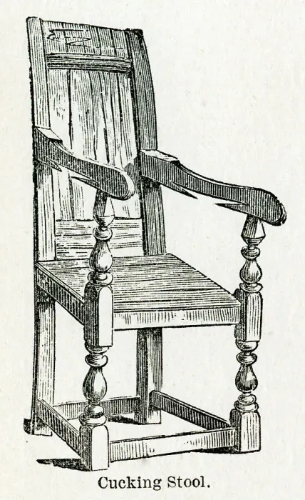 Framed Print : 17th century Cucking Stool Framed Print : 17th century Cucking Stool