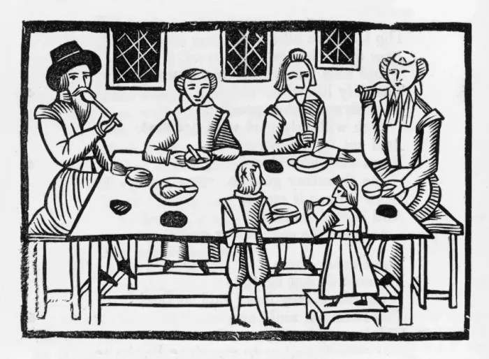 Framed Print : 17th Century Family Meal Framed Print : 17th Century Family Meal