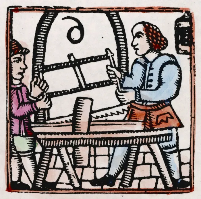 Framed Print : 17th century Woodworkers Framed Print : 17th century Woodworkers