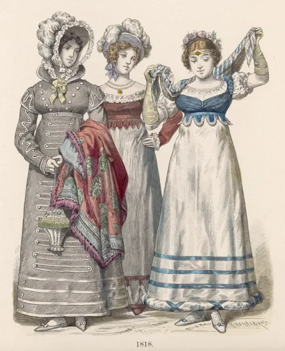 Framed Print : 1818 WOMENs COSTUME Framed Print : 1818 WOMENs COSTUME
