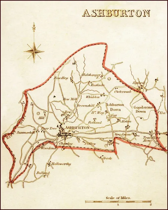 Framed Print : 1832 Victorian Map of Ashburton Framed Print : 1832 Victorian Map of Ashburton
