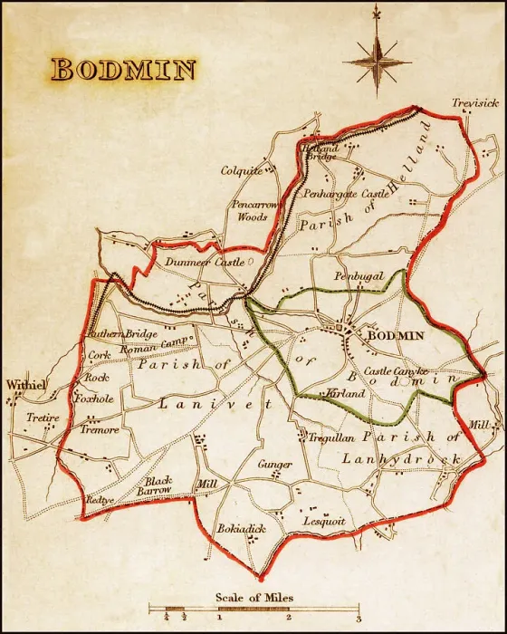 Framed Print : 1832 Victorian Map of Bodmin Framed Print : 1832 Victorian Map of Bodmin