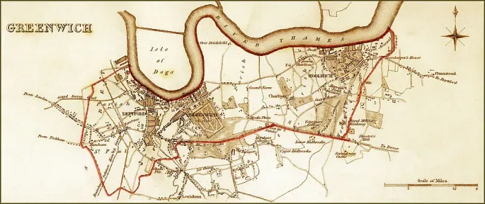 Framed Print : 1832 Victorian Map of Greenwich Framed Print : 1832 Victorian Map of Greenwich