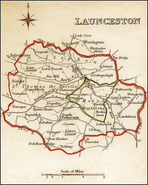 1832 Victorian Map of Launceston