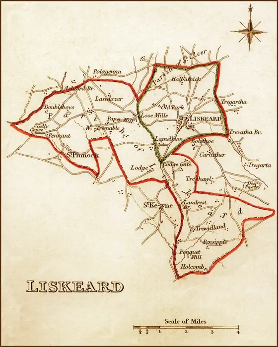Framed Print : 1832 Victorian Map of Liskeard Framed Print : 1832 Victorian Map of Liskeard