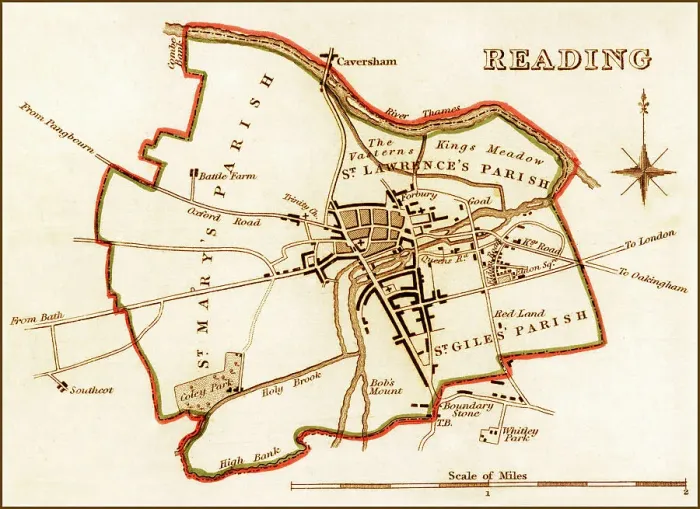 Framed Print : 1832 Victorian Map of Reading Framed Print : 1832 Victorian Map of Reading