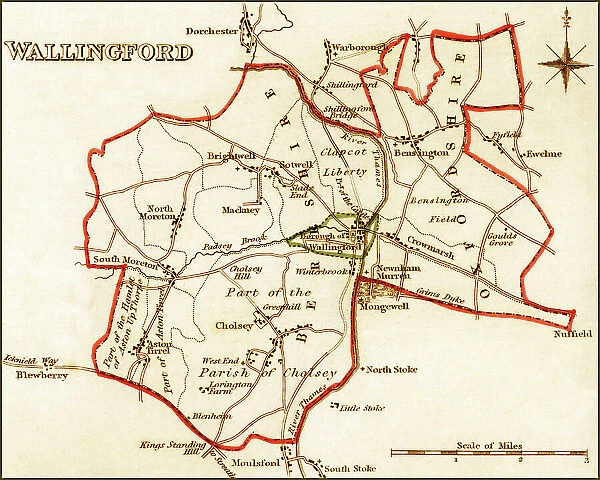 1832 Victorian Map of Wallingford