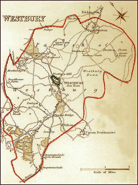 1832 Victorian Map of Westbury