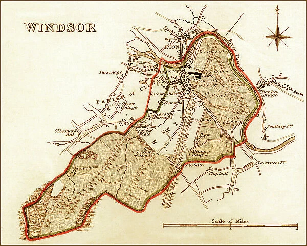 1832 Victorian Map of Windsor