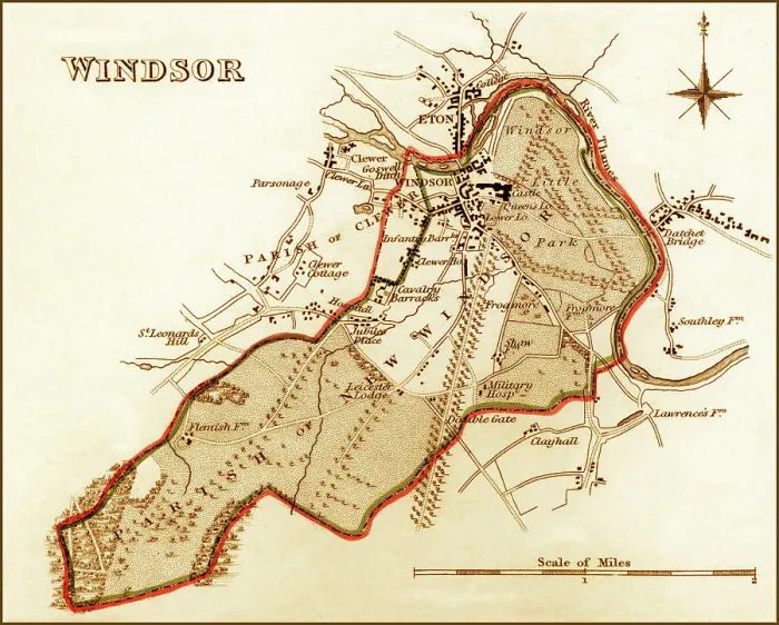 Framed Print : 1832 Victorian Map of Windsor Framed Print : 1832 Victorian Map of Windsor