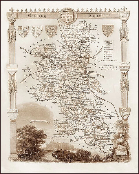 1840s Victorian Map of Buckinghamshire