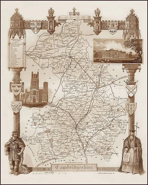 1840s Victorian Map of Cambridgeshire