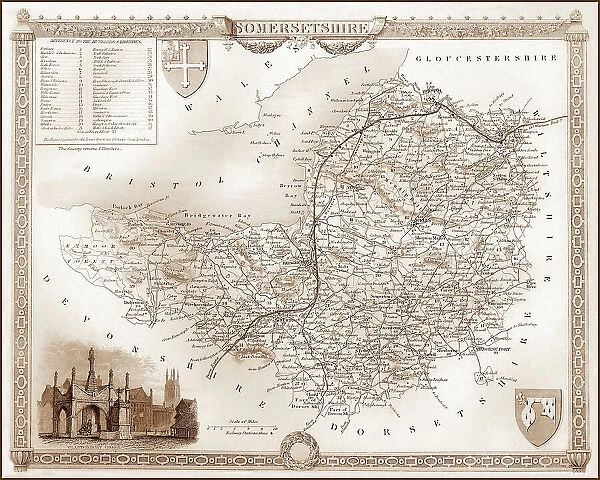 1840s Victorian Map of Somerset