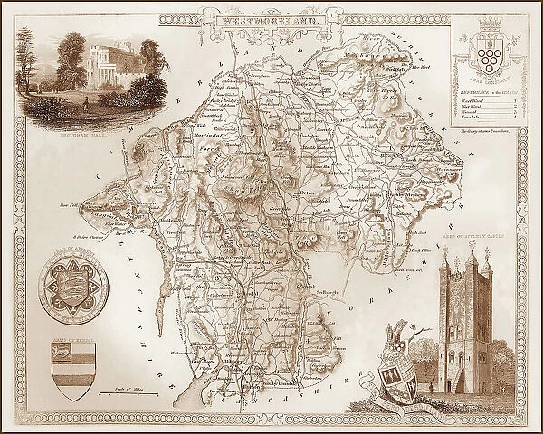 1840s Victorian Map of Westmorland