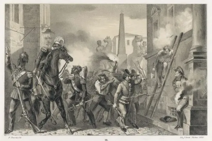 Framed Print : 1848 / Fighting in Rome Framed Print : 1848 / Fighting in Rome