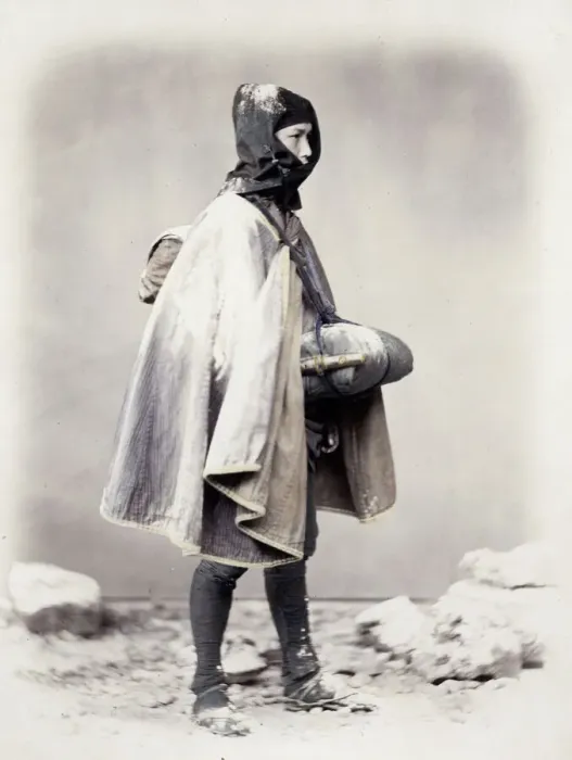 Framed Print : 1860s Japan - portrait of a man in winter clothing Felice or Felix Beato Framed Print : 1860s Japan - portrait of a man in winter clothing Felice or Felix Beato