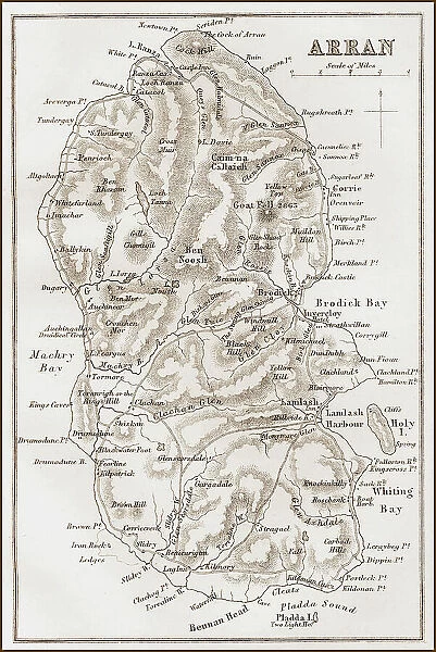 1860s Victorian Map of the Isle of Arran