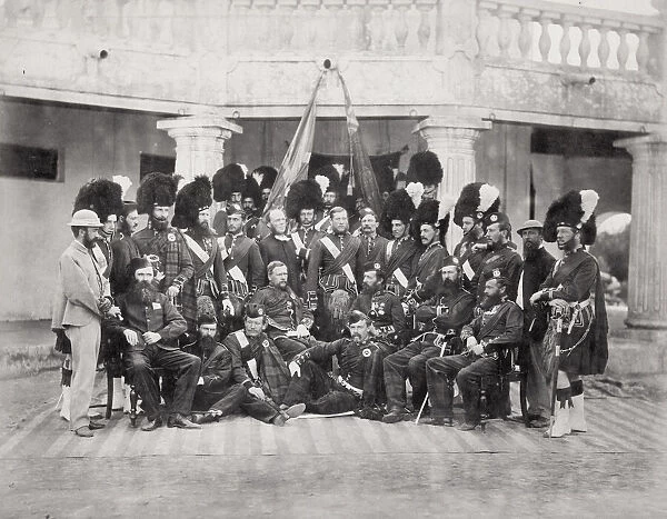 1860s vintage photo - British army in India 79th Highlander