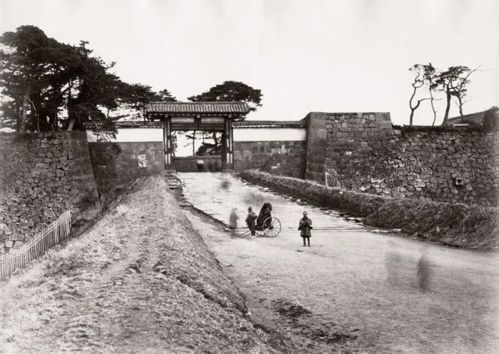 Framed Print : 1871 Japan - gate and walls Akasaka Tokyo - from The Far East magazine Framed Print : 1871 Japan - gate and walls Akasaka Tokyo - from The Far East magazine