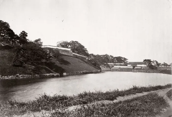 Framed Print : 1871 Japan - the moat of the castle at Yedo, Tokyo - from The Far East magazine Framed Print : 1871 Japan - the moat of the castle at Yedo, Tokyo - from The Far East magazine