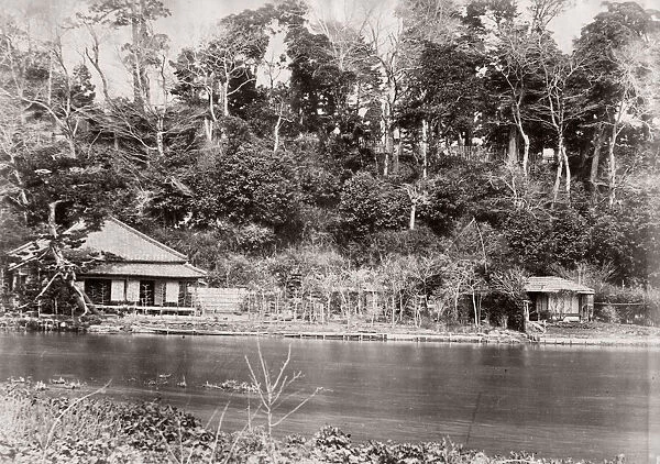 1871 Japan - view on the moat Yedo, Tokyo - from The Far East magazine