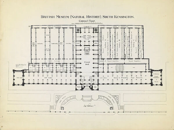 1872 plan of the Museum by Alfred Waterhouse
