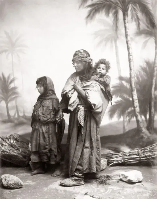 Framed Print : 1880s Egypt - Bedouin woman and children Framed Print : 1880s Egypt - Bedouin woman and children