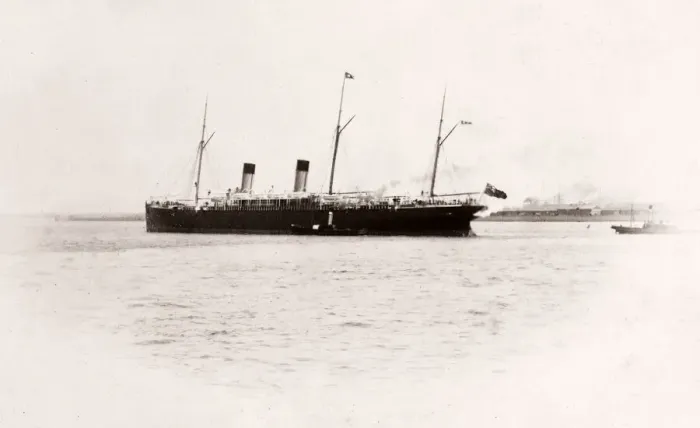 Framed Print : 1889 photograph - RMS Teutonic - from an album of images relating to the launch of Framed Print : 1889 photograph - RMS Teutonic - from an album of images relating to the launch of