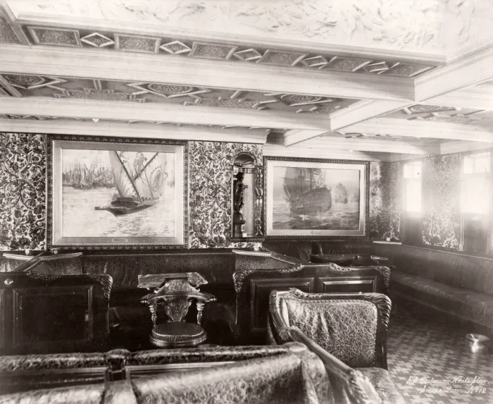 Framed Print : 1889 photograph - RMS Teutonic - from an album of images relating to the launch of Framed Print : 1889 photograph - RMS Teutonic - from an album of images relating to the launch of
