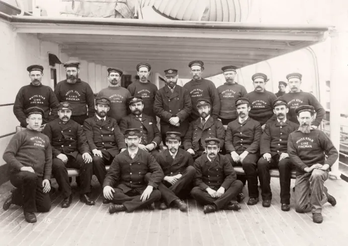Framed Print : 1889 photograph - RMS Teutonic - from an album of images relating to the launch of Framed Print : 1889 photograph - RMS Teutonic - from an album of images relating to the launch of