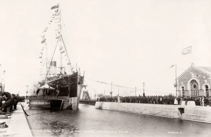 Framed Print : 1889 photograph - RMS Teutonic - from an album of images relating to the launch of Framed Print : 1889 photograph - RMS Teutonic - from an album of images relating to the launch of