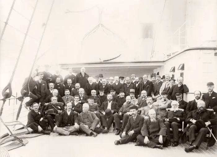 Framed Print : 1889 photograph - RMS Teutonic - from an album of images relating to the launch of Framed Print : 1889 photograph - RMS Teutonic - from an album of images relating to the launch of