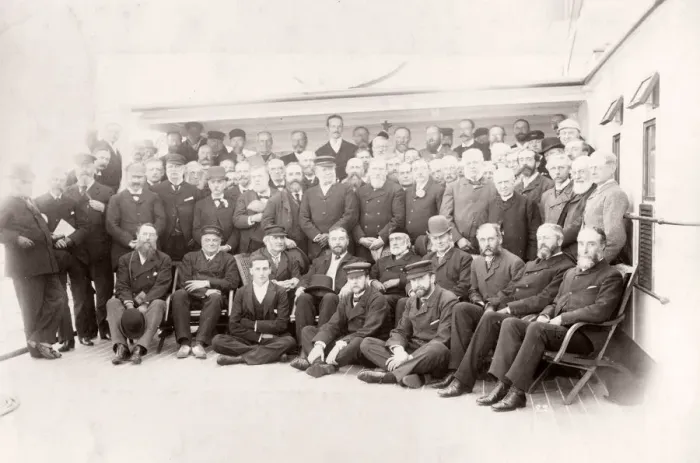 Framed Print : 1889 photograph - RMS Teutonic - from an album of images relating to the launch of Framed Print : 1889 photograph - RMS Teutonic - from an album of images relating to the launch of