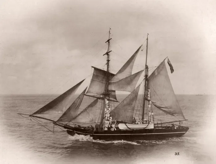 Framed Print : 1889 photograph - RMS Teutonic - from an album of images relating to the launch of