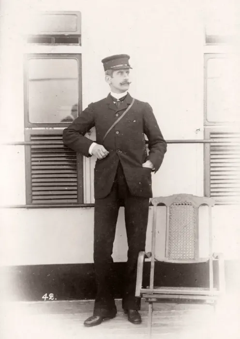 Framed Print : 1889 photograph - RMS Teutonic - from an album of images relating to the launch of Framed Print : 1889 photograph - RMS Teutonic - from an album of images relating to the launch of