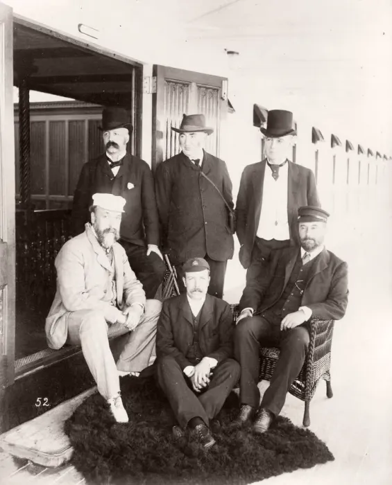 Framed Print : 1889 photograph - RMS Teutonic - from an album of images relating to the launch of Framed Print : 1889 photograph - RMS Teutonic - from an album of images relating to the launch of