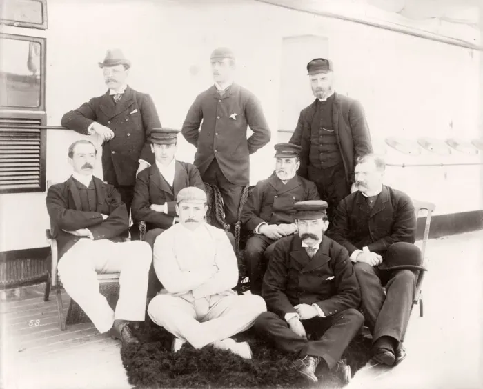 Framed Print : 1889 photograph - RMS Teutonic - from an album of images relating to the launch of Framed Print : 1889 photograph - RMS Teutonic - from an album of images relating to the launch of
