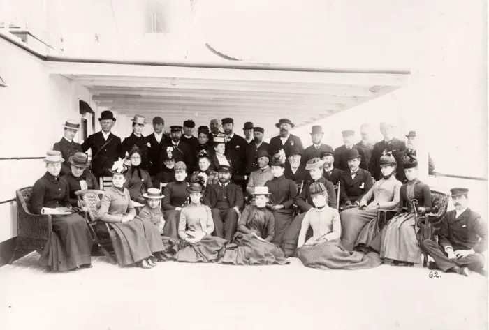 Framed Print : 1889 photograph - RMS Teutonic - from an album of images relating to the launch of Framed Print : 1889 photograph - RMS Teutonic - from an album of images relating to the launch of